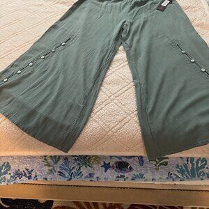 NWT ABACA COTTON GAUZE PLUS SIZE 1XL WIDE LEG PANTS